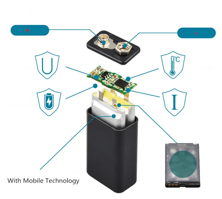 Литий ионный перезаряжаемый аккумулятор 9 В 880 мАч 4 шт./лот|battery volt|battery battery