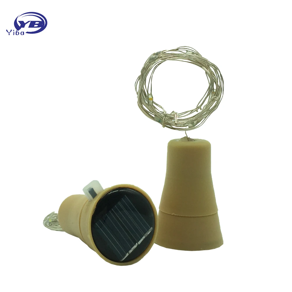 10 светодиодный Солнечный свет пробки для вина в форме светильник Медь гирлянда