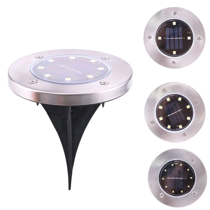 Мини светодиодная лампа для сада и лужайки на солнечных батареях 4 светодиода 8