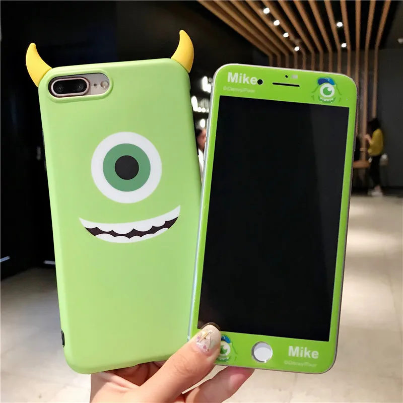 Для iPhone XS max XR X 3D милый Sullivan monsters чехол и пленка для экрана из закаленного стекла Mr