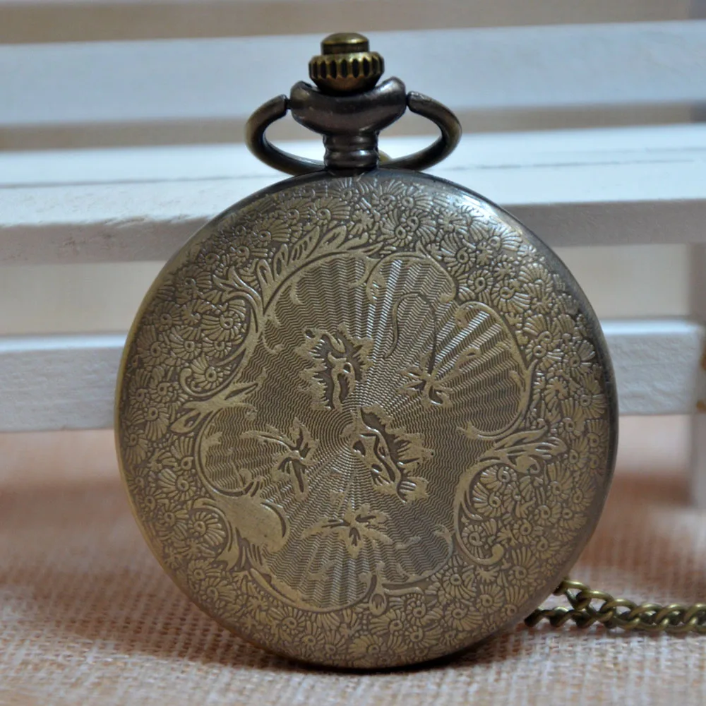 Ретро часы с золотым циферблатом и кроличьим ключом полые кварцевые карманные