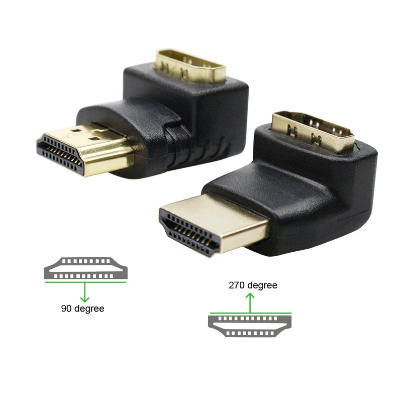 HDMI Кабельные адаптеры-конвертеры 270/90 градусов угол папа к Женский для 1080P HDTV