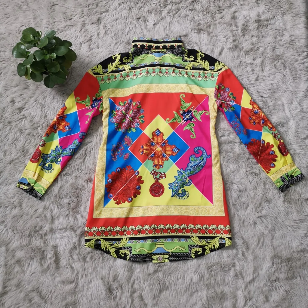 2019 женское Новое винтажное платье с принтом пейсли и длинным рукавом длиной выше