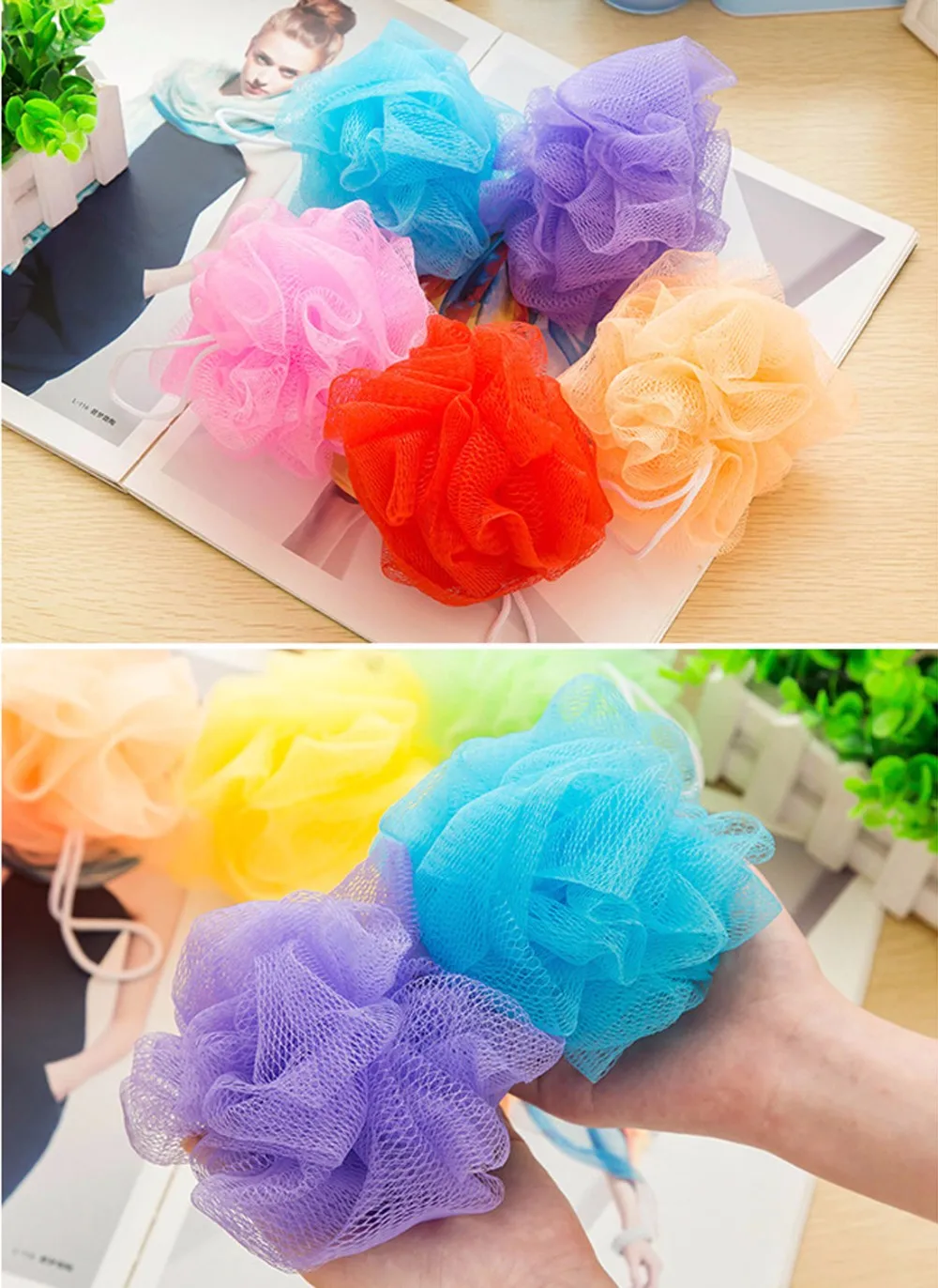 Цветок Loofah Ванна шар ванны Прохладный банное полотенце скруббер для тела