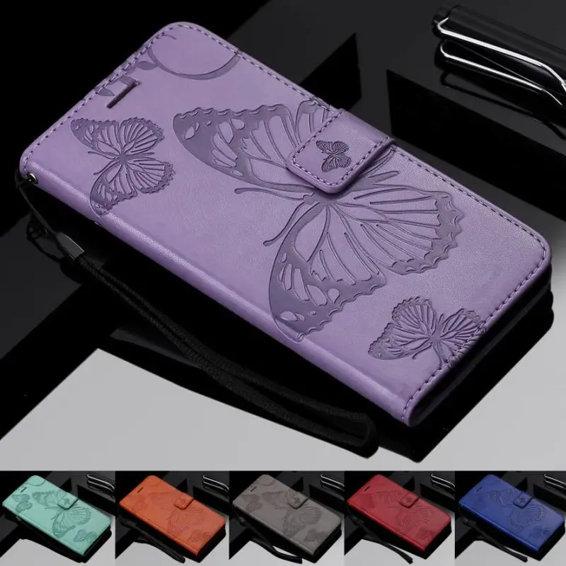 Симпатичный 3D чехол кошелек с бабочкой для Capa Huawei Y6 II Pro 2017 Y7 Prime Y9 Y5 2018 Nova Lite 2 3E