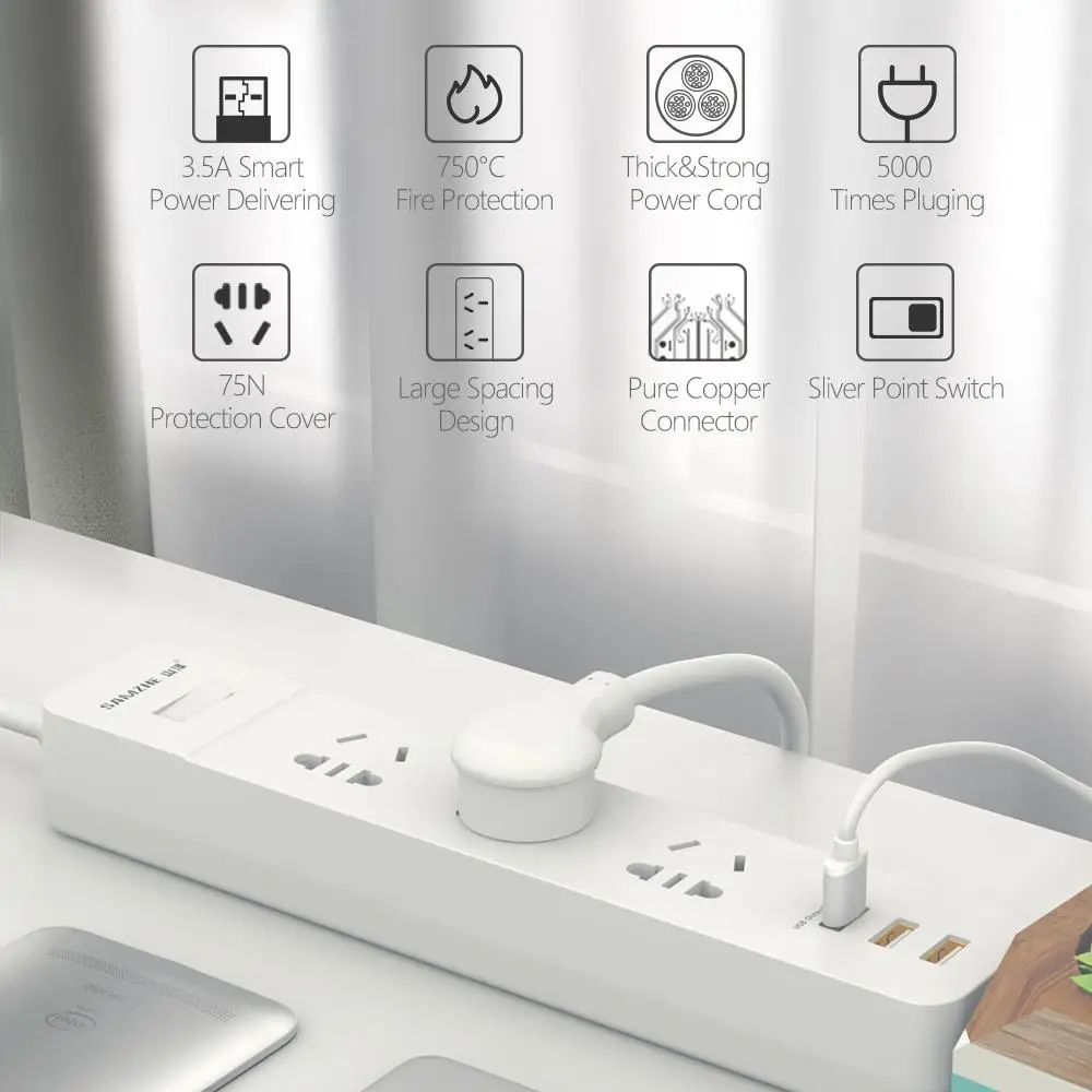 SAMZHE power Strip розетка переносная лента переходник с 3 usb-портом многофункциональная умная Домашняя электроника