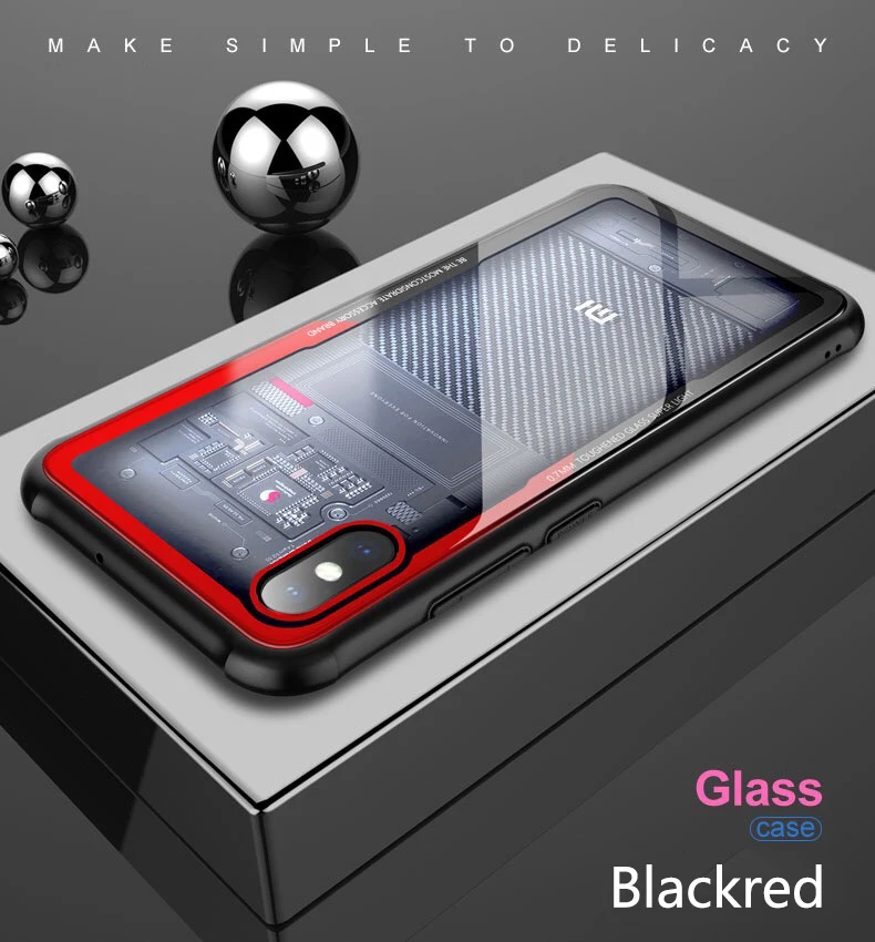 VIAERSON Tempered Glass Case For iphone 7 Exploration Cover 11 Clear Back Blackred Newest Design |