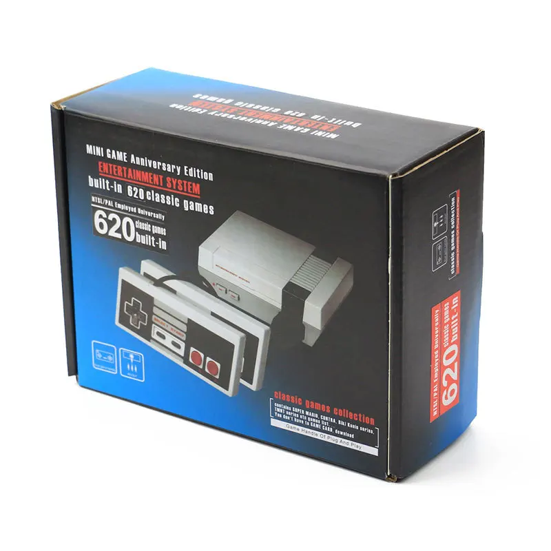 Мини Ретро Классическая видеоигра консоль встроенный 620 игр 8 бит PAL и NTSC семья ТВ Ручные игры плеер двойные геймпады