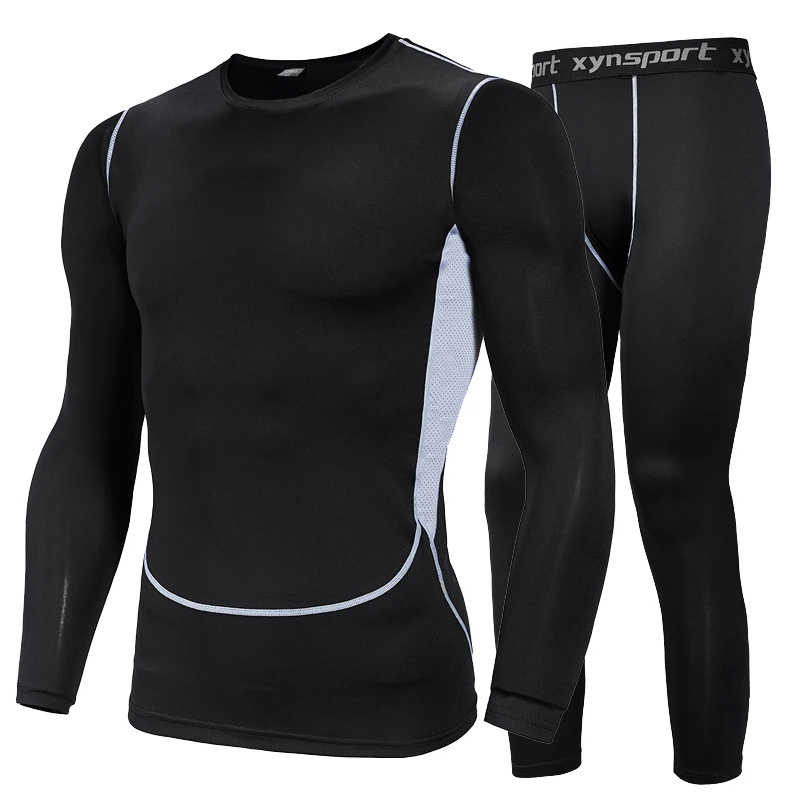 shirt pants set Летняя компрессионная Мужская рубашка, 5 шт., спортивная одежда, набор размера плюс 7XL 8XL, для фитнеса, тренировки, бега, спортзала, велосипеда, бодибилдинга, Мужская футболка - Цвет: shirt pants set