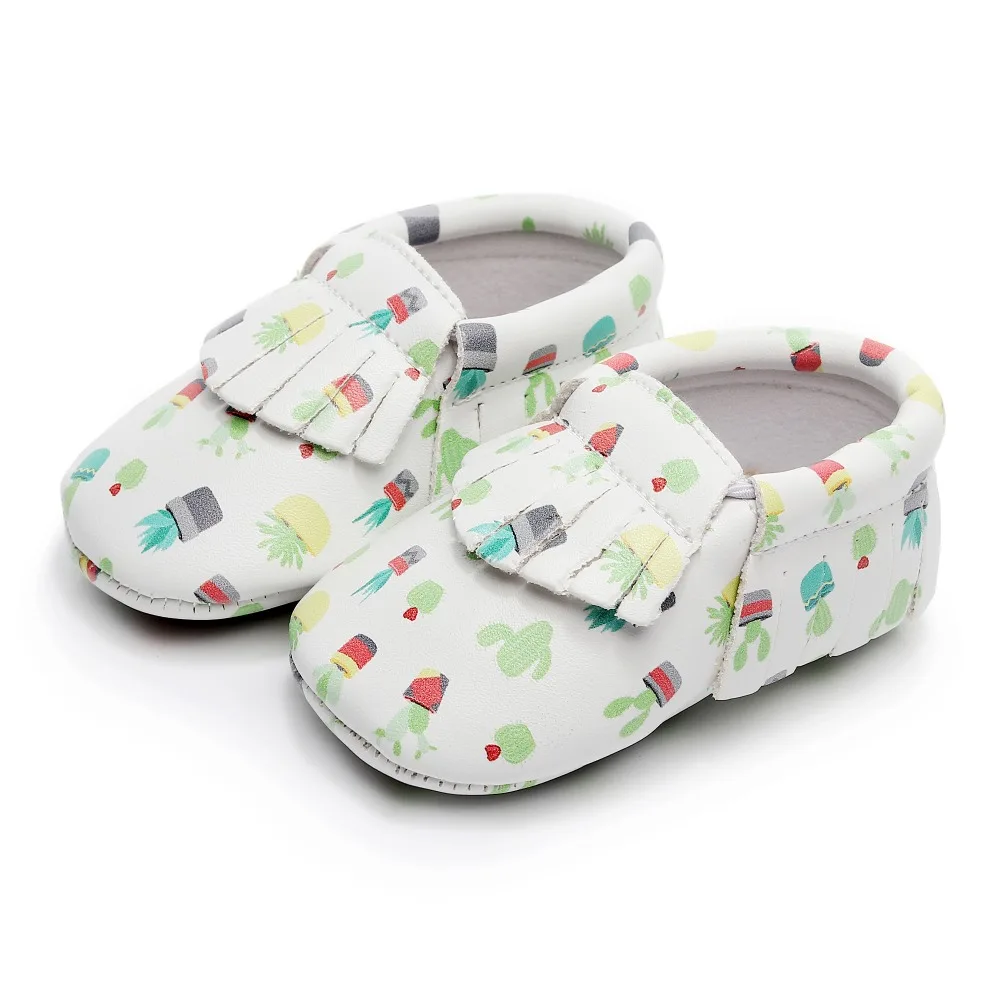 2019 уникальная распродажа милые кожаные мокасины с принтом для маленьких