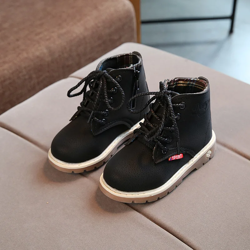 Детские Ботинки Martin для девочек и мальчиков на весну зиму модные ботинки с мягкой