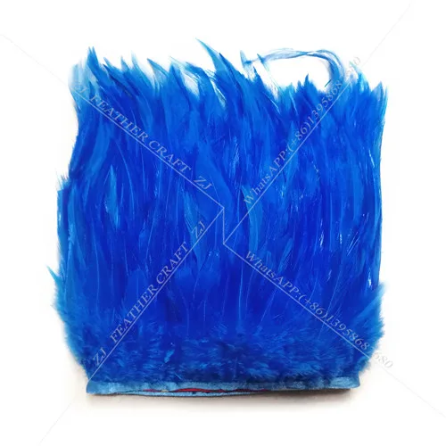 No.2 blue 10 ярдов, 10-15 см, отделка из натурального меха хакле/петух, хвост, куриное перо, отделка для платья/юбки/костюма/ремесла, 35 цветов - Цвет: No.2 blue