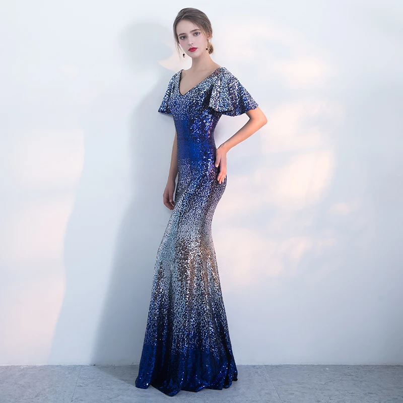 2019 халат De Soiree дубайское вечернее платье с блестками русалка арабские вечерние
