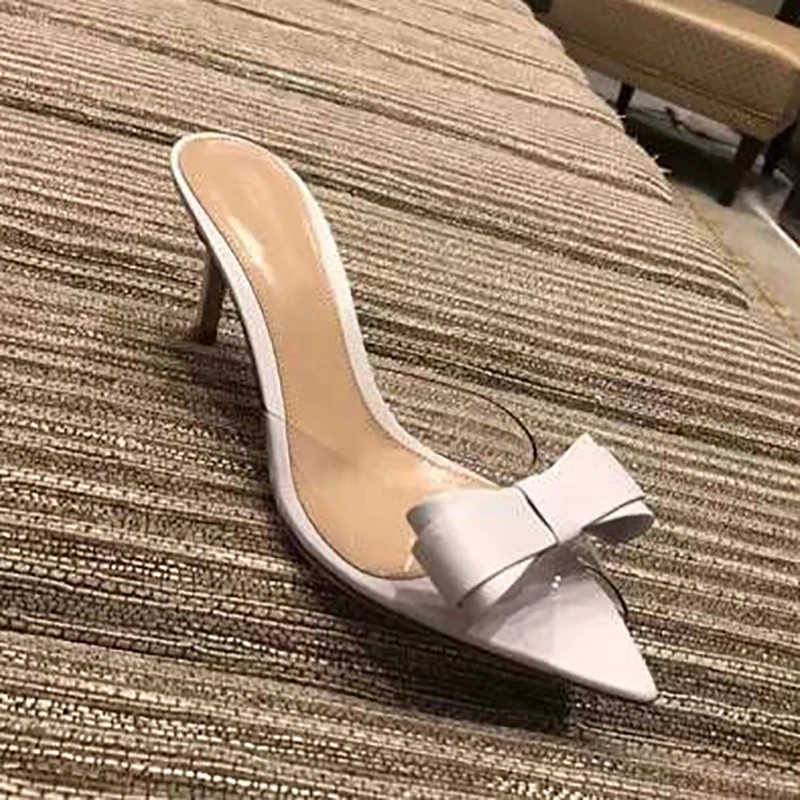 Kmeioo 2020 Sweet Shoes Woman Wedding Pumps Clear Peep Toe High Heels Classic Butterfly-knot Sandals Slip-On Transparen Stiletto | Обувь