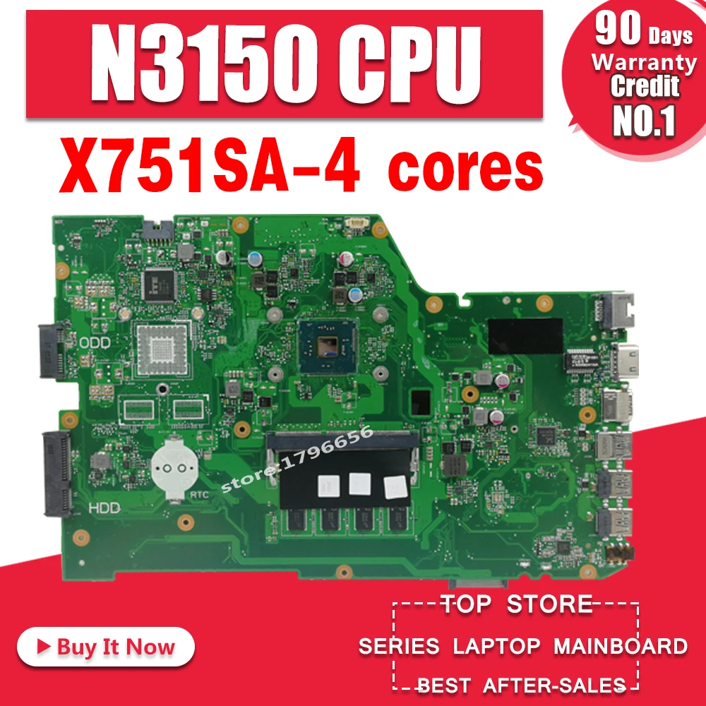 

X751SA 4 ядра N3150 процессор 4 Гб ram материнская плата для ноутбука For Asus X751S X751SJ X751SV материнская плата протестированная Рабочая Бесплатная достав...