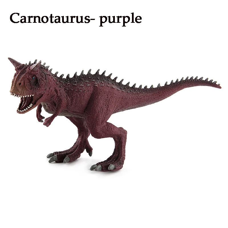 Carnotaurus purple Динозавры юрского периода, модели, пластиковые экшн-фигурки животных, игрушки, карнотаурус стегозавр, Трицератопс, коллекция, подарок# E - Цвет: Carnotaurus purple