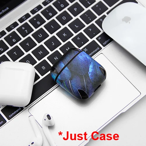 case Кожаный чехол для наушников с 3D-принтом для Apple, аксессуары для airpods, защитный чехол, Bluetooth, наушники, украшения, уникальный чехол, подарки - Цвет: case