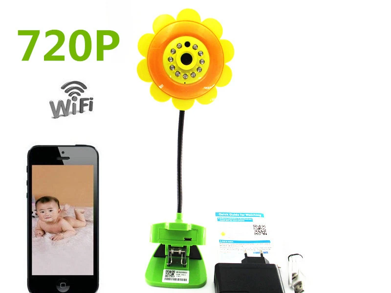 

update 720P Baby Monitor Sunflower Home Security Wifi Camera DVR Night Vision For Smartphone
