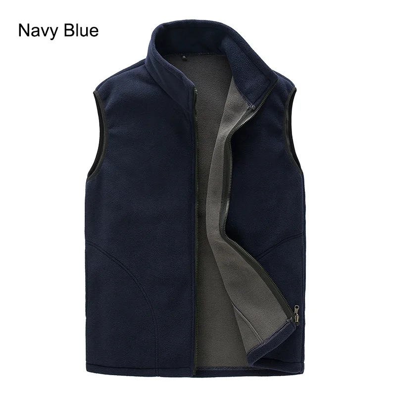 Navy Blue VEQKING, мужской весенний флисовый жилет, уличная походная куртка для альпинизма, треккинга, рыбалки, мужские теплые куртки без рукавов - Цвет: Navy Blue