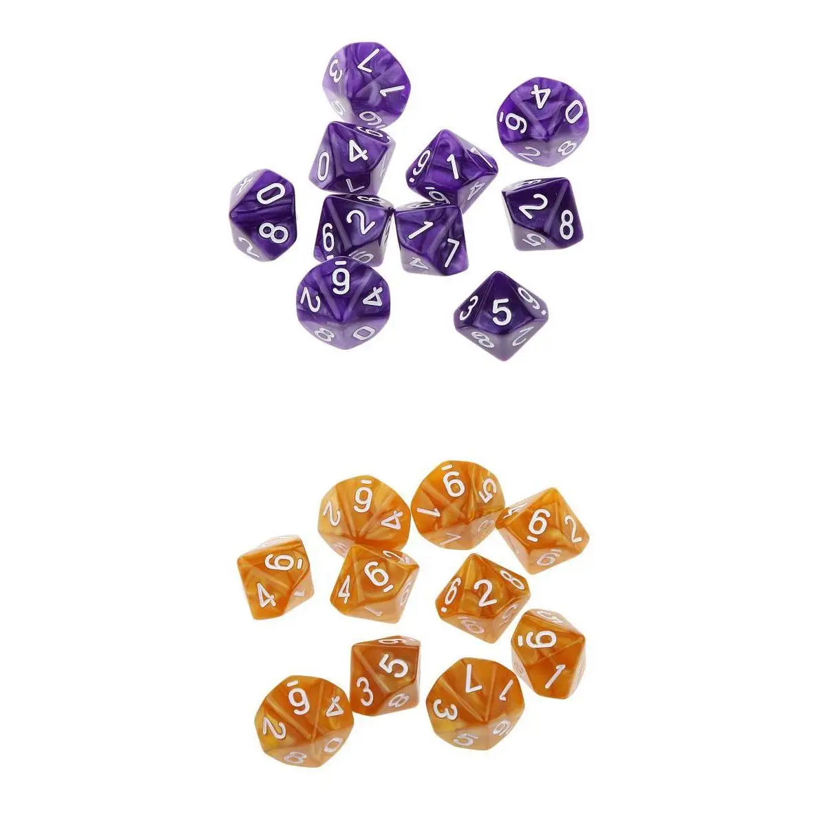 20pcs D & кубики для RPG Dungeons и Dragons настольные игры ролевых игр многогранные D6 D10 D12 D20