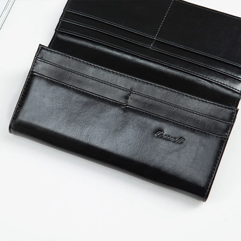 Хорошее качество Разделение кожа женщины кошелек модные бренды Кошелек Длинные