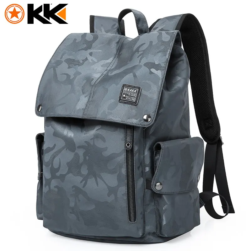 KAKA Mochila Камуфляжный Рюкзак 15," для ноутбука, мужской водонепроницаемый большой Многофункциональный рюкзак из Оксфорда, повседневные мужские рюкзаки для подростков - Цвет: Camouflage Blue