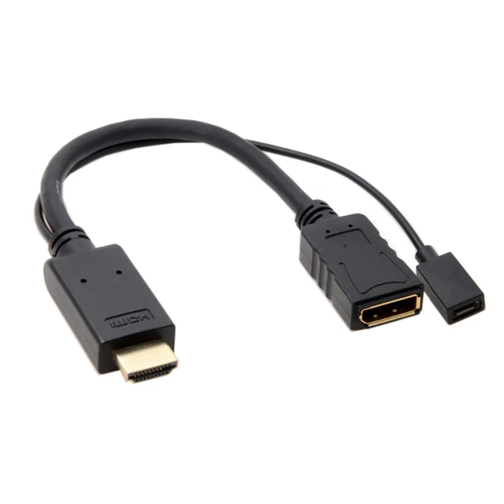 

20cm HDMI Source to Female Display Port DisplayPort DP Sink 4K 2K Video converter adapter Cable for PC Laptop Monitor
