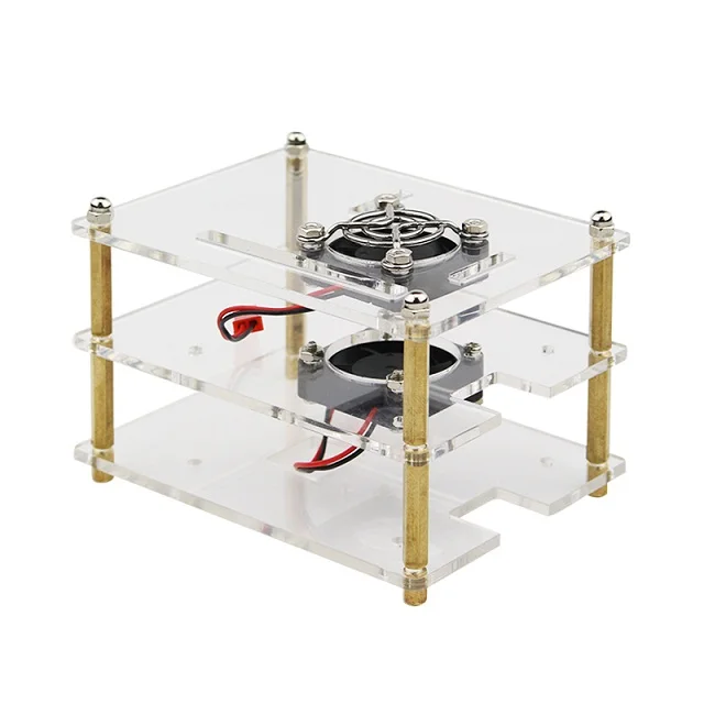 Для Raspberry Pi 4 многослойный акриловый чехол 2/3 слой s Box Shell с корпусом вентилятора процессора для Raspberry Pi 3 Model B 3B Plus 2B - Цвет: 2 layers