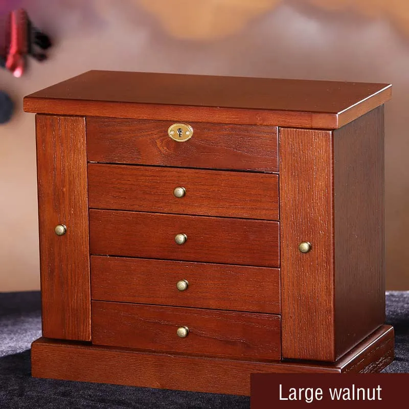 Портативная деревянная упаковочная шкатулка для ювелирных изделий ящик