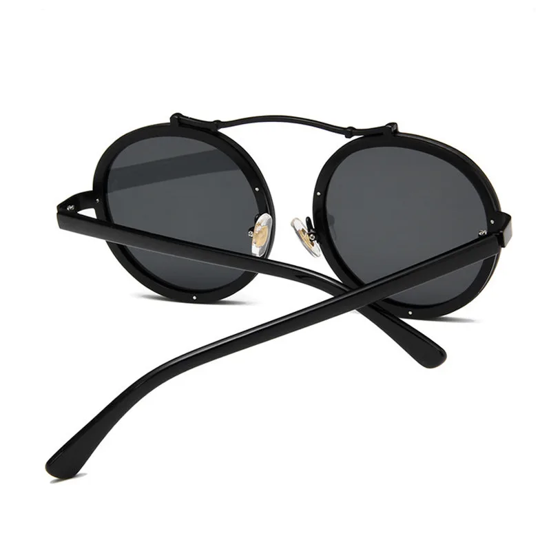 Классические солнцезащитные очки в круглой оправе стиле стимпанк для женщин и