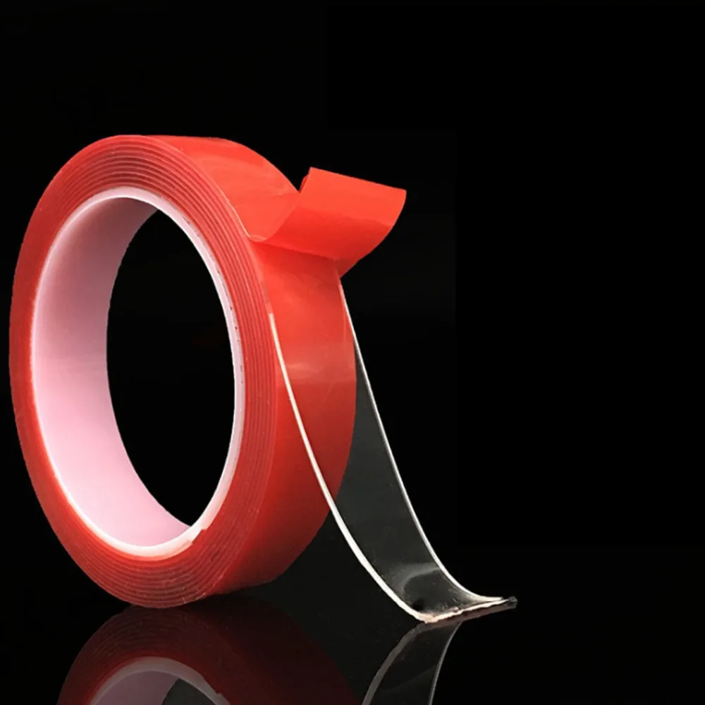 Красная акриловая Клейкая Двусторонняя прозрачная клейкая лента 25 м сильная для