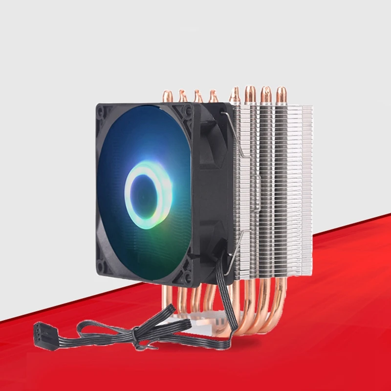9 см 4 тепловые трубы Pin один вентилятор со световым Cpu Радиатор для Intel