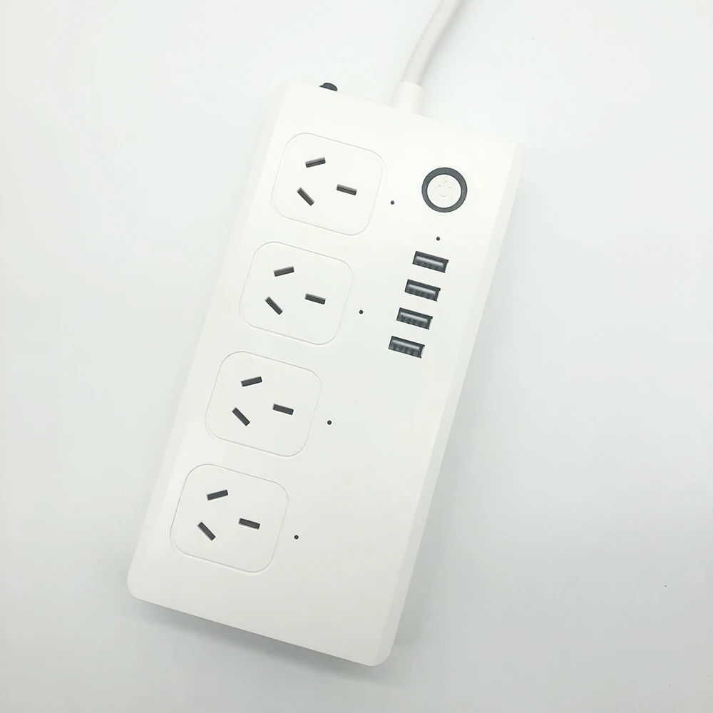 Wifi смарт-сетевой фильтр Защита от перенапряжения Голосовое управление 4 AC AU розетки розетка с USB 4 порта для зарядки 1.5м удлинитель