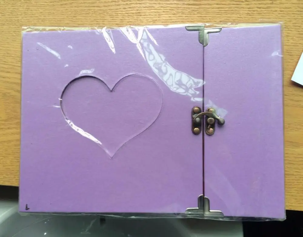 Purple One Heart 10 дюймов поделки ручной работы Полые Любовь альбом 30 черных листов 3 кольца фотоальбом ребенок растущий семья запись блокировки альбомы детский подарок - Цвет: Purple One Heart