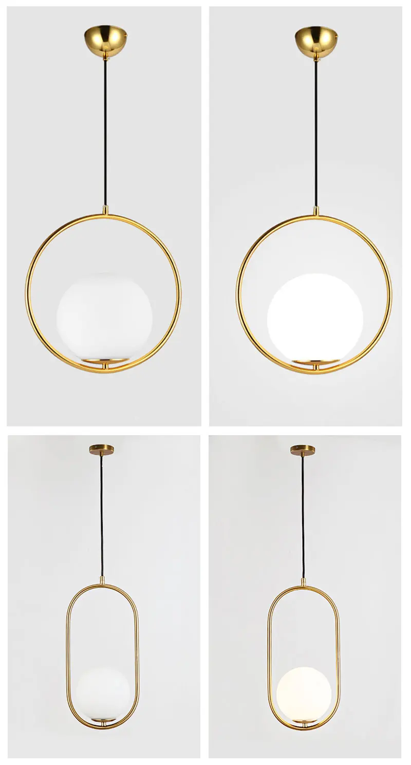 Homhi круглый стеклянный шар подвесной светильник led decoracao кухонный светильник скандинавский дом деко спальня Лофт светильник Золотая комнатная Подвесная лампа