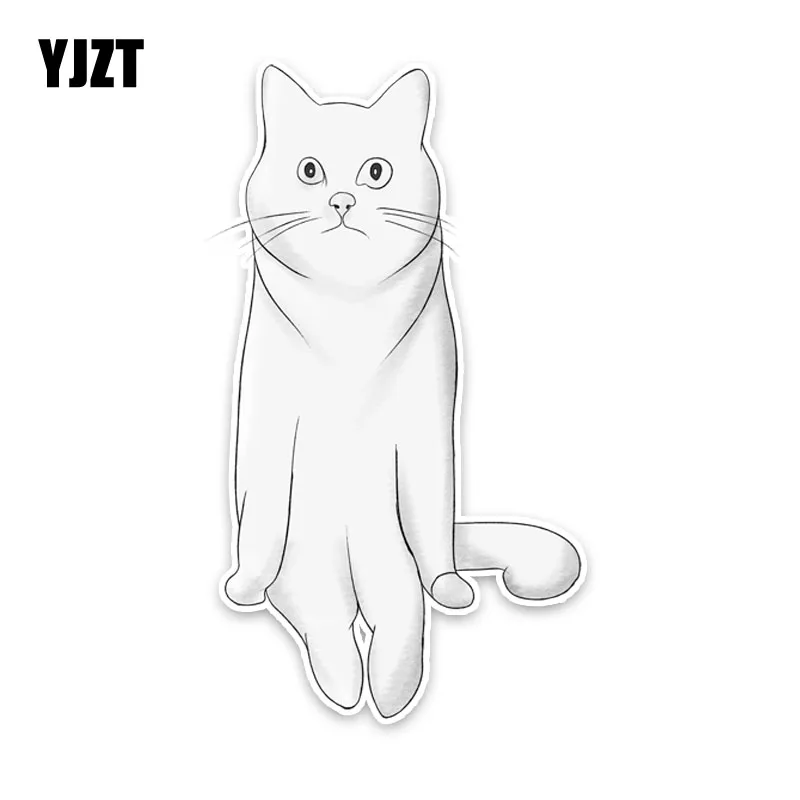 

YJZT, 9,2 см * 17 см, забавное животное, кот, графический ПВХ мультяшный автомобильный стикер, наклейка 5-1527