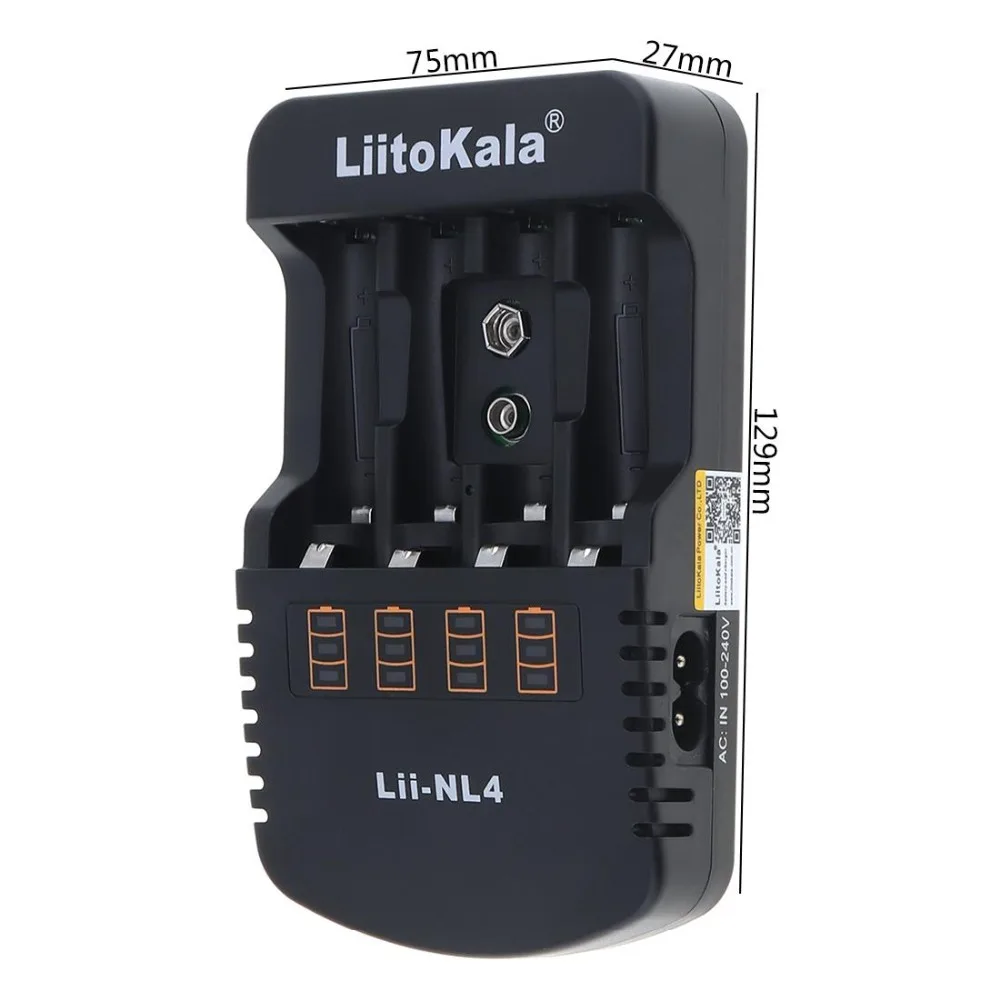 LiitoKala Lii-NL4, 1,2 в, AA, AAA, 9 В, зарядное устройство, Ni-MH, Ni-Cd, аккумуляторные батареи, настенное зарядное устройство для путешествий