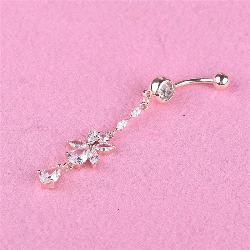 Pinksee 1 шт. Нержавеющая сталь пупка кольца в форме капли воды с открытыми пальцами