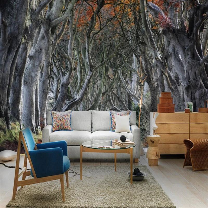 

wellyu Simple leisure green trees forest landscape tooling wall custom large mural green wallpaper papel de parede