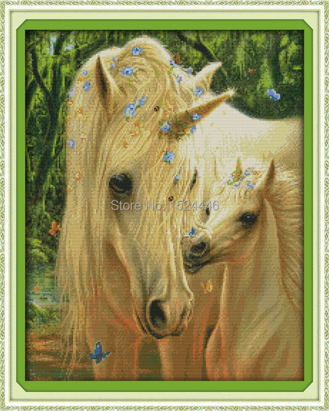 Mother's love horse 11CT counted print on canvas needlework full embroidery Sets DMC 14CT Cross Stitch kits home Decor paintings | Дом и
