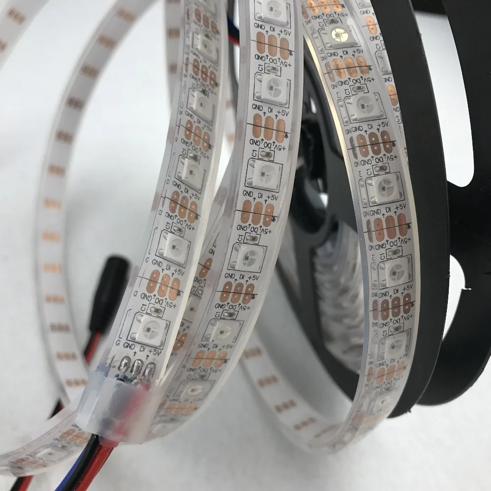 Светодиодные пиксели srip 4m DC5V WS2812B IP68 60 шт. WS2812B/M с пикселями Белая печатная плата