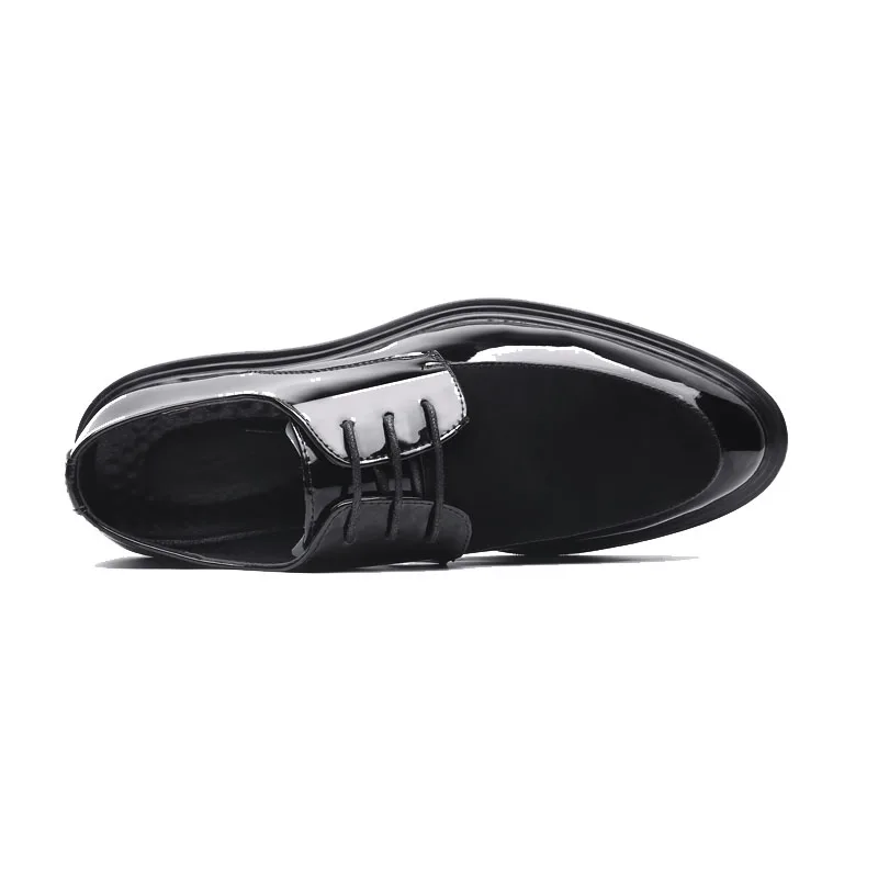 Новинка; мужские качественные туфли из лакированной кожи; Zapatos de hombre; черные кожаные мягкие Мужские модельные туфли; M487