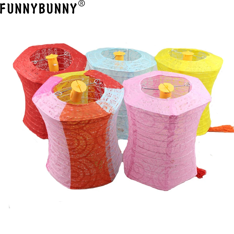 FUNNYBUNNY портативные полые бумажные фонарики светодиодные шестиугольные