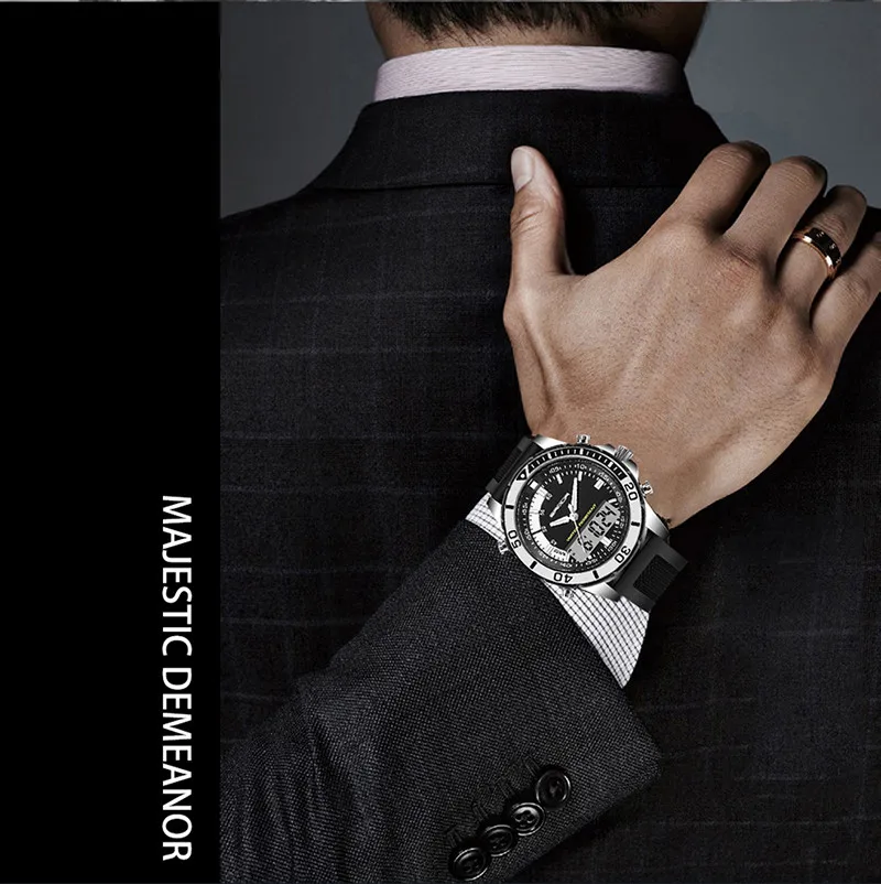 SANDA Dual Time Display Sport Digital Watch Men Chronograph Analog Quartz Watches Luxury Brand Waterproof Wristwatches Relogio |