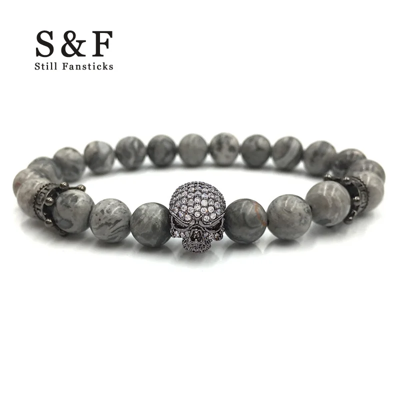 Браслет с черепом, мужские ювелирные браслеты для женщин, Pulseira Masculina, каменные браслеты, Feminina Bileklik Pulseras Mujer Femme Pulseiras