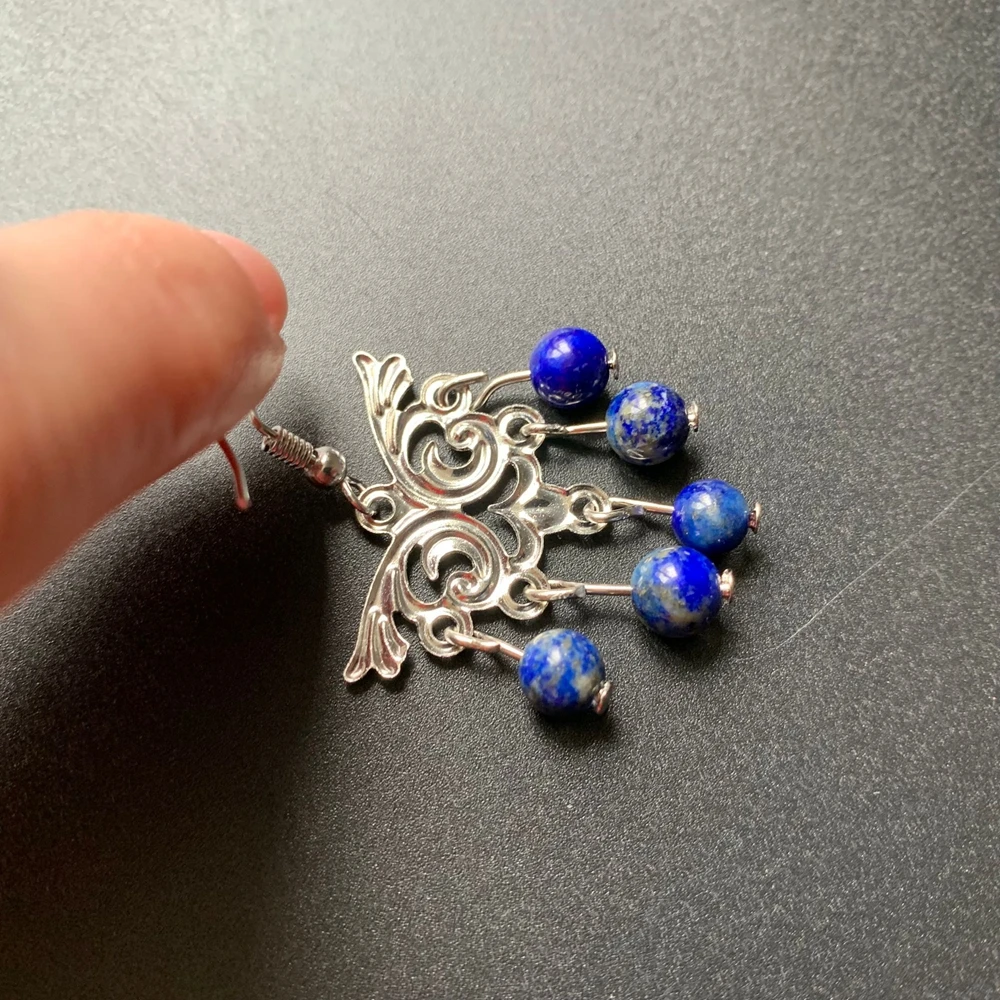 Женские Висячие серьги Bhuann Lapis Lazuli серьги-подвески ручной работы с