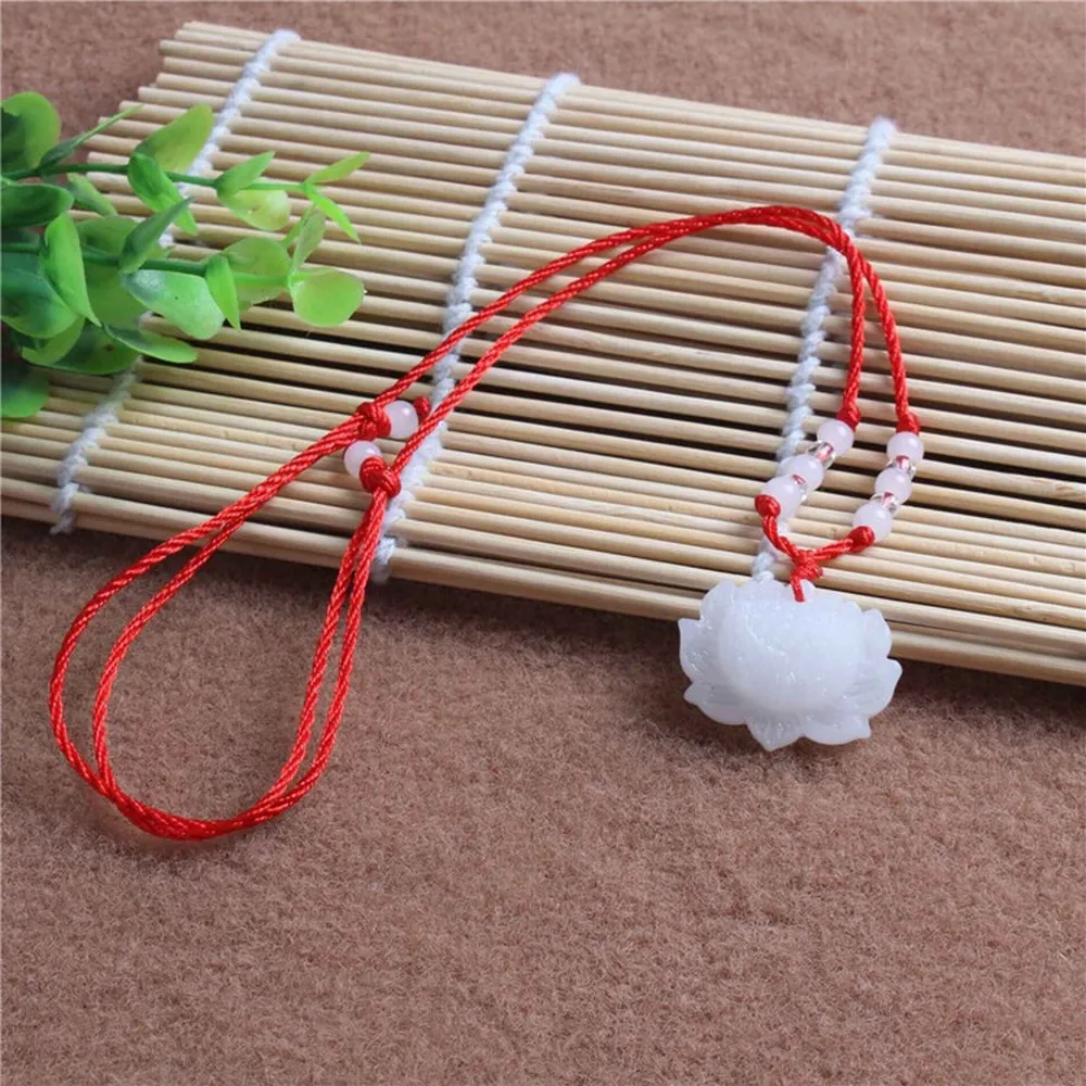 2018 Glass Lotus Pendant Necklace Praying for Safety Buddhism Gift Fashion Party Accessories | Украшения и аксессуары
