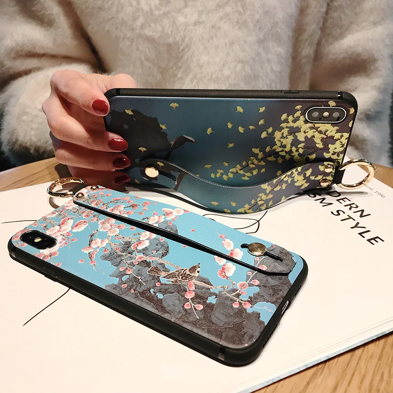 Чехол с откидной подставкой и ремешком на запястье для Samsung Galaxy S9 S8 Plus Note 9 8 J4 J6 A6 A8