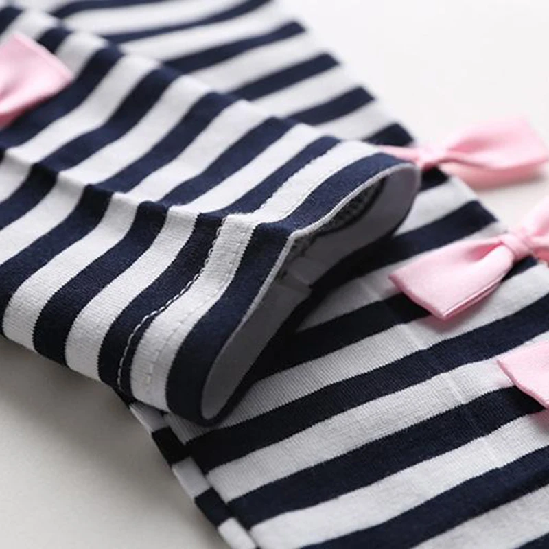 Melario Baby Girls Clothing Sets Fashion spring Autumn Long Sleeve Big bow T-shirt+casual striped pants 2pcs Kids | Мать и ребенок