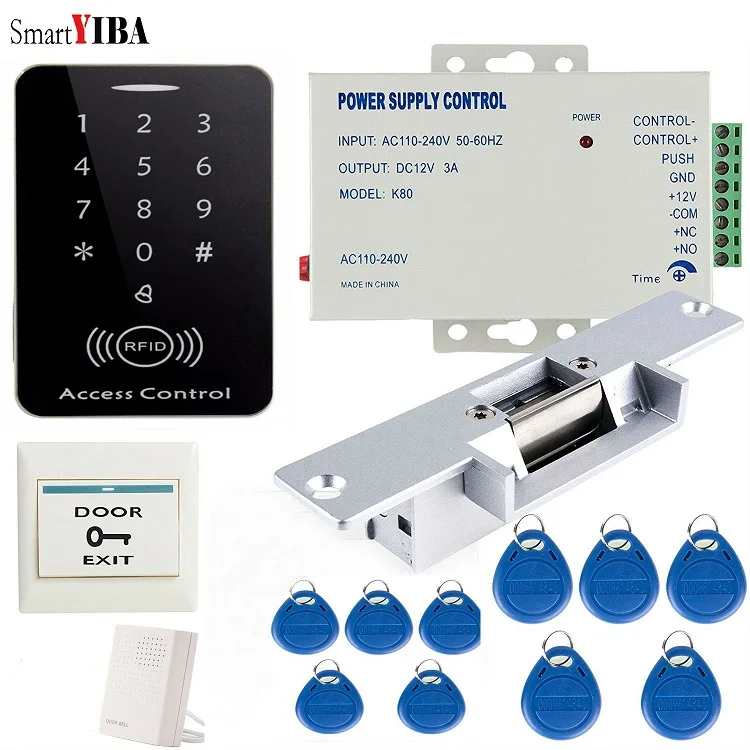 T151 SmartYIBA RFID система контроля допуска к двери комплект с электрическим магнитным замком питание бесконтактная дверная Входная клавиатура 10 брелоков - Цвет: T151